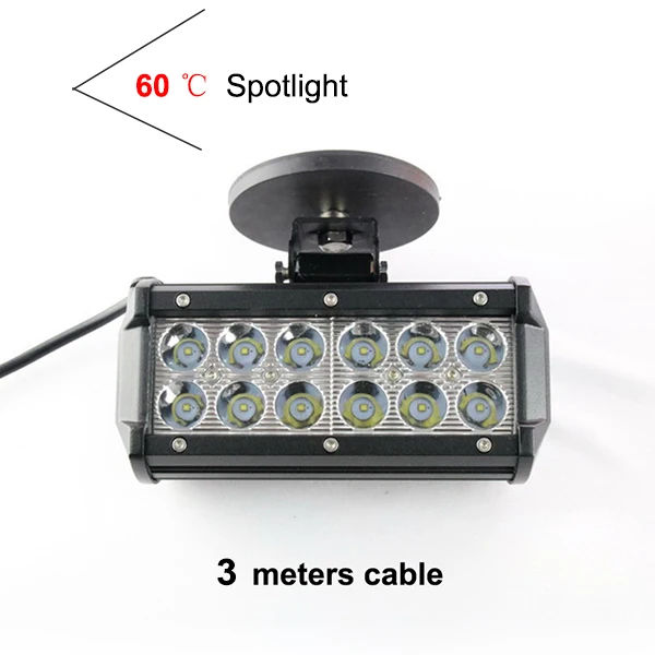 12V 24V 36W Светодиодный светильник Точечный светильник Потолочные Светильник Охота грузовых автомобилей SUV Мотоцикл головной светильник сигареты светильник er Питание для использования вне помещений - Название цвета: spotlight 3m cable