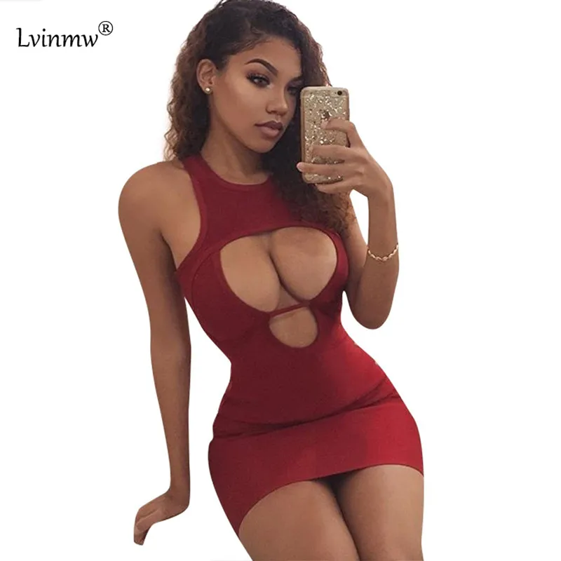 Lvinmw женские пикантные Открытое платье без рукавов с открытыми плечами Bodycon Танк