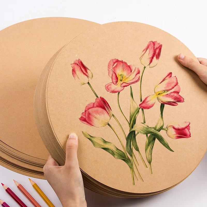 

50Pcs Sketch Kraft Paper 200/250Gsm Craft Paper Stationery Notepad For Painting Drawing Toner pencil Color pencils Highlight pen