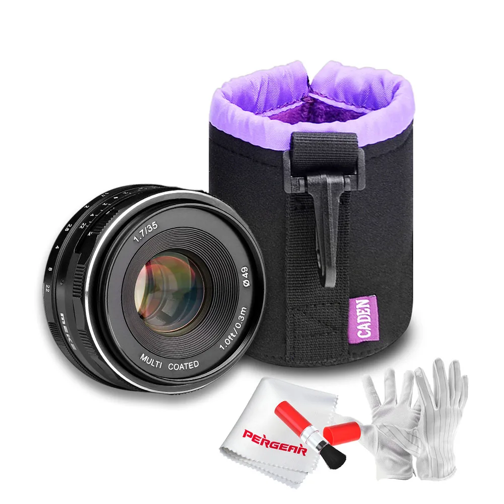 

Meike MK-35-1.7 35mm F1.7 APS-C Manual Focus Lens for Sony Mirrorless Cameras with Caden Camera Drawstring Lens Pouch Bag