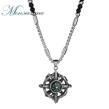 

MENSAZONE Gothic Sun Compass Punk Rock Retro Statement Beads Chain Necklaces & Pendants For Men Boy Jewelry Drop Shipping