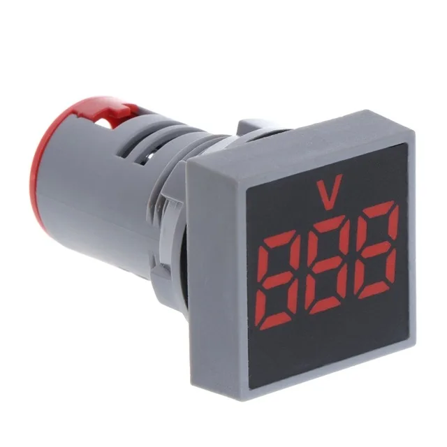 22 мм AC 12-500 в вольтметр квадратная панель светодиодный цифровой измеритель напряжения индикатор светильник 22 мм 0-100A цифровой амперметр измеритель тока