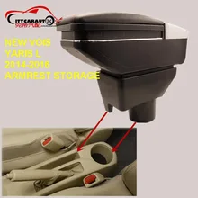 CITYCARAUTO USB FOR NEW VOIS YARIS L Car armrest box central Storage box with cup holder LED USB FOR NEW VOIS YARIS L 2014-16