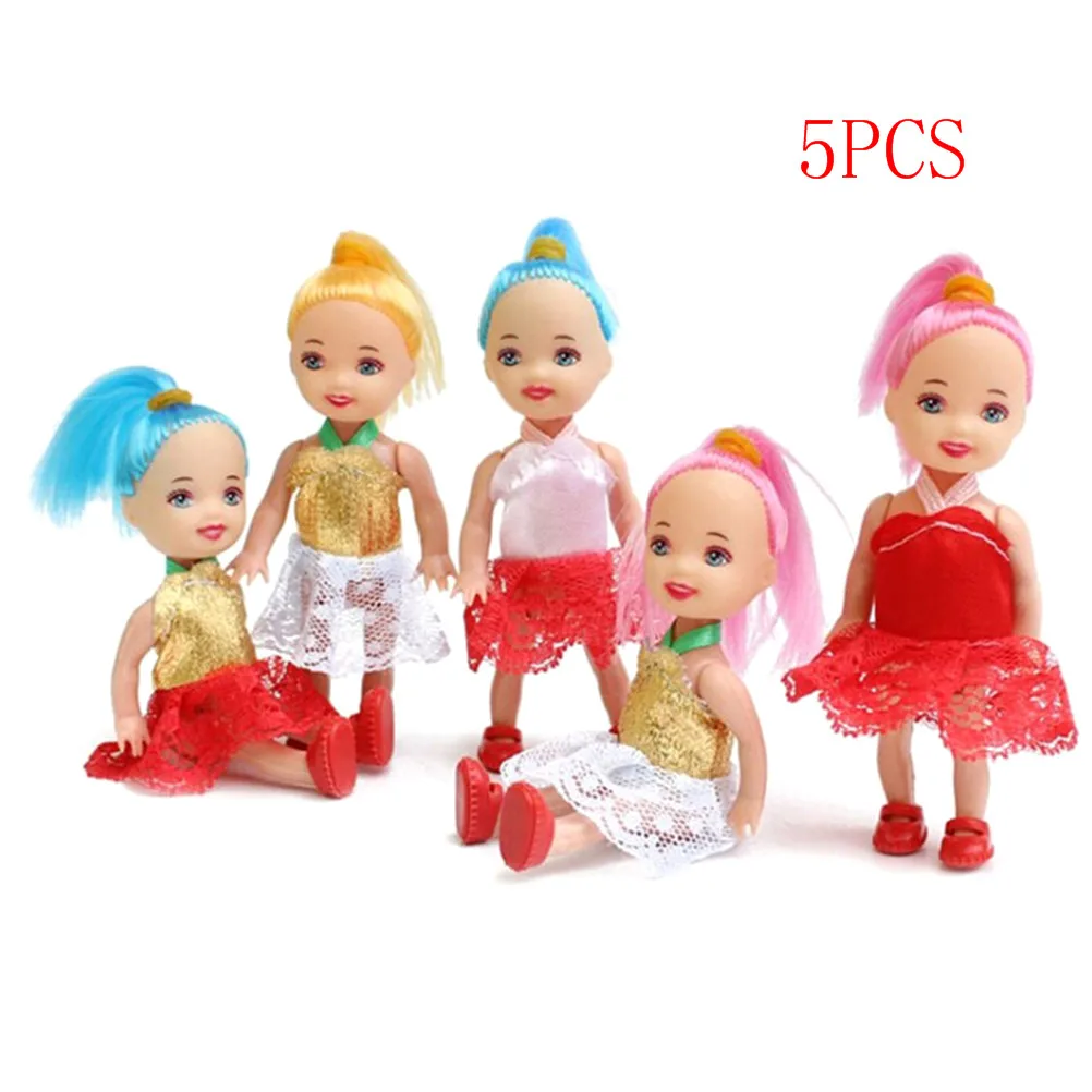 5Pcs/set Mini Fashion Dolls Toys For Girl BarbieDolls Super Cute Small