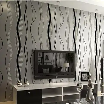 

Non woven wallpaper Roll Modern Simple Style Surface Striped Nonwoven wall paper 3D desktop Wallpaper papel de parede D021