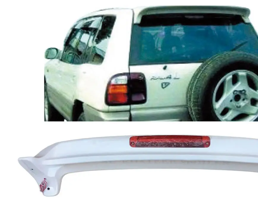 ABS Неокрашенный заднее крыло багажника выступ Спойлеры подходит для Toyota RAV 4 1995 1996 1997 1998(со светодиодный лампой