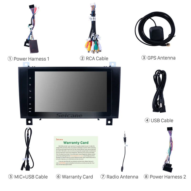 Seicane Android9.0 HD gps Navi 2Din 4+ 64 ГБ для Mercedes SLK класса R171 SLK200 SLK280 SLK300 SLK350 SLK55 2000 2001 2002-2011