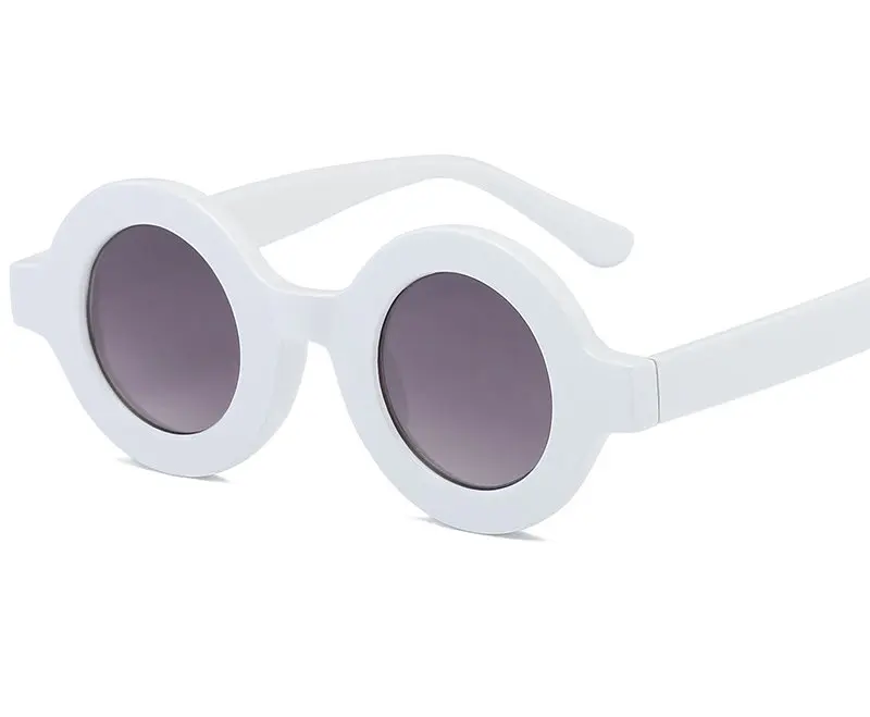 Ретро Круглые Солнцезащитные очки для женщин и мужчин, брендовые дизайнерские солнцезащитные очки, женские розовые леопардовые солнцезащитные очки, мужские очки для вождения, очки NX - Цвет линз: white gray