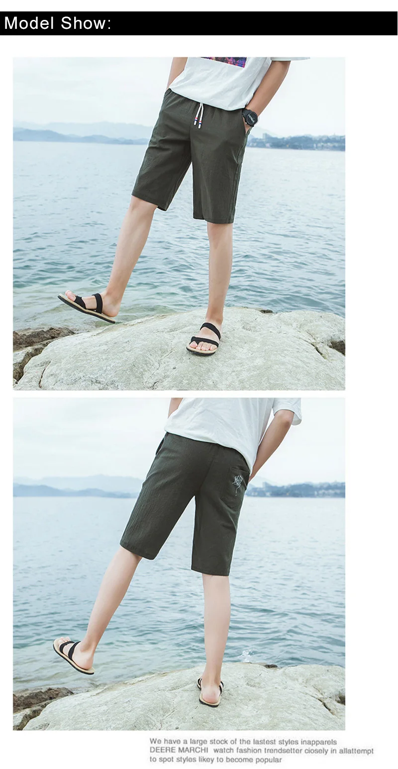 3 2017 new summer mens shorts loose elastic cotton casual shorts fashion jogger shorts black men short pants