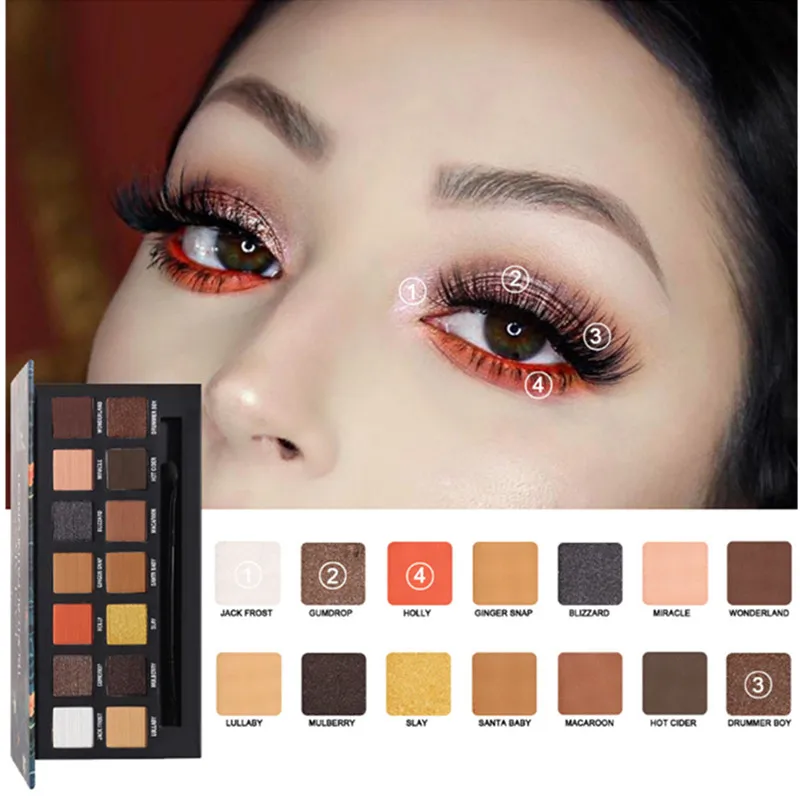 

HANDAIYAN Glitter Shimmer Pressed Eyeshadow Palette Makeup 14/18Color Long Lasting Eyeshadow Tint Easy to Wear Beauty Eye Makeup