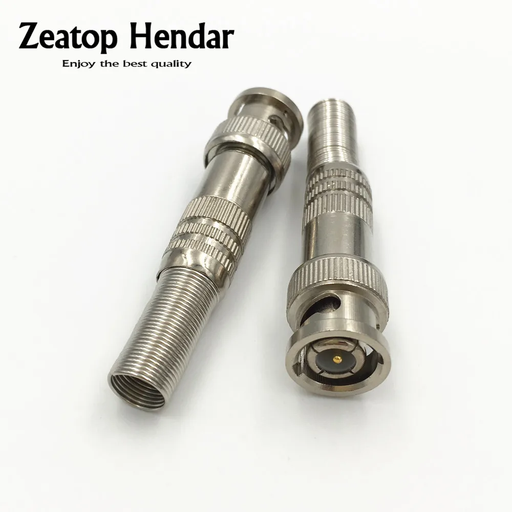 5 pcs Crimp BNC Connectors Male RG59 Coax Coaxial Plug Ends For CCTV Camera US