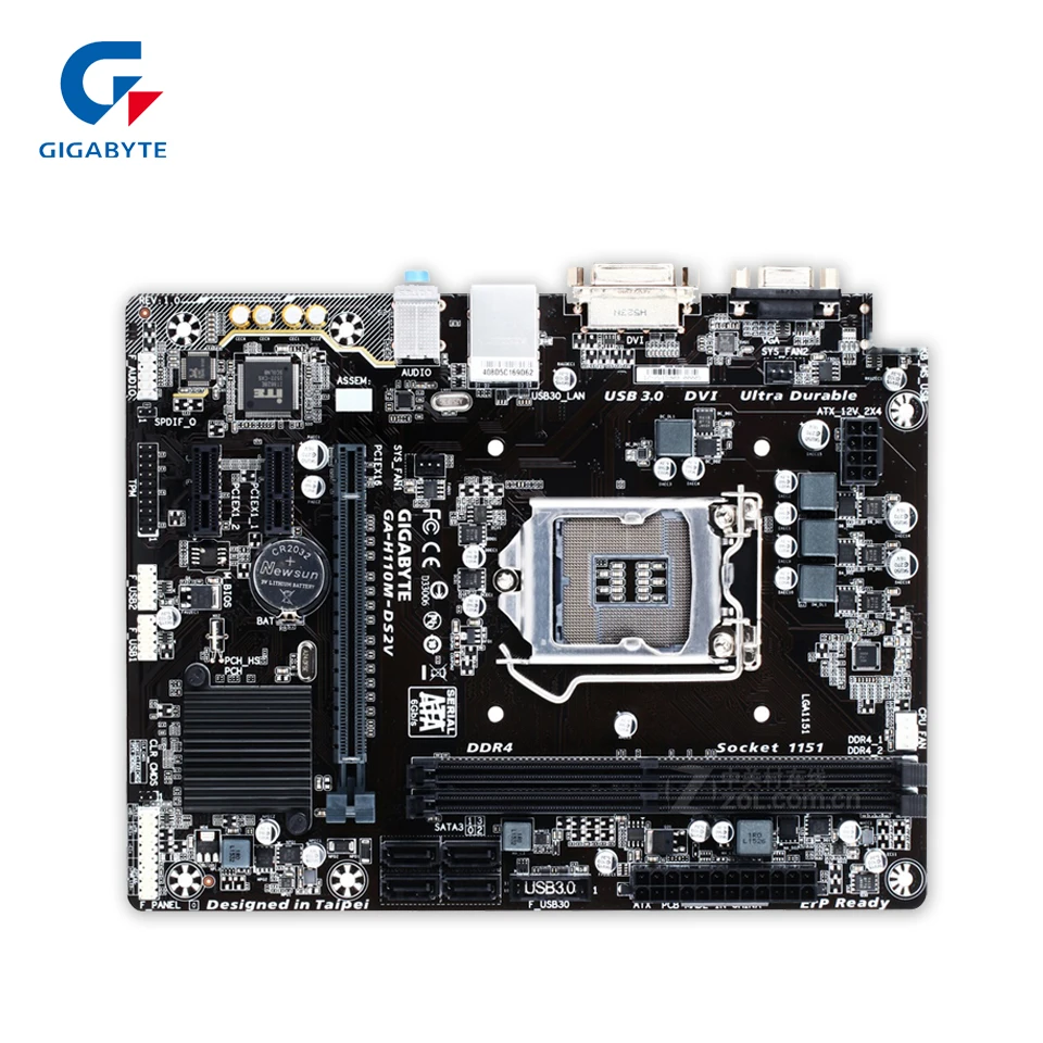 

Gigabyte GA-H110M-DS2V Desktop Motherboard H110M-DS2V H110 LGA 1151 Core i7 i5 i3 DDR4 32G SATA3 USB3.0 VGA DVI Micro-ATX