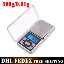 DHL 50 шт./лот 500 г/0,01 г цифровой для бриллиантов ювелирные изделия карман электронные весы масштаб