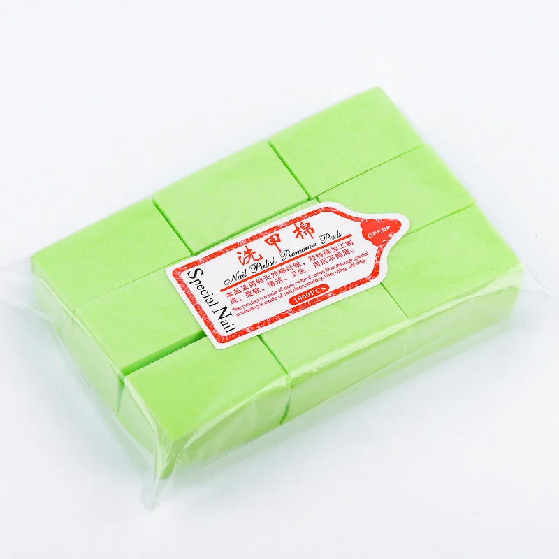 1000 шт салфетки для снятия лака для ногтей для ванны, маникюрные гелевые безворсовые салфетки, жесткие хлопковые салфетки для педикюра, аксессуары для дизайна ногтей, Новинка - Цвет: Зеленый