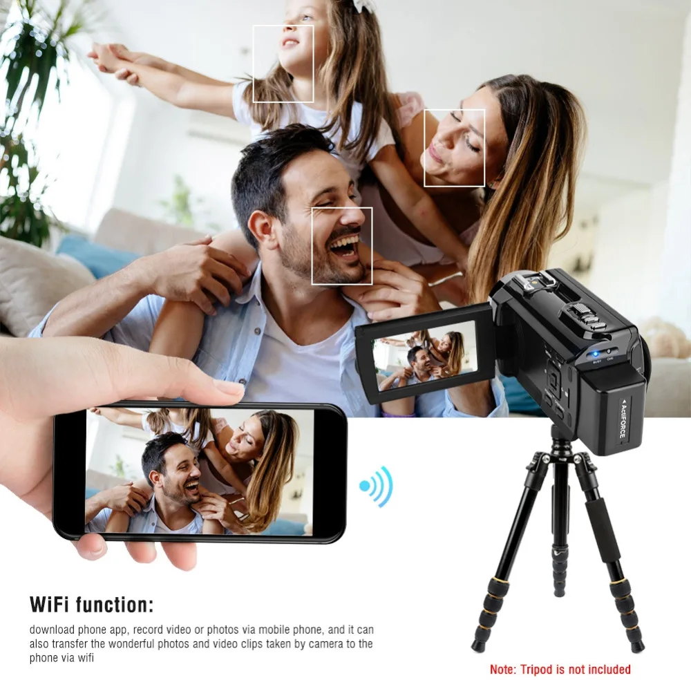 VBESTLIFE 4K Wifi цифровая камера ночного видения Видеокамера 16X Zoom 48MP " с батареей