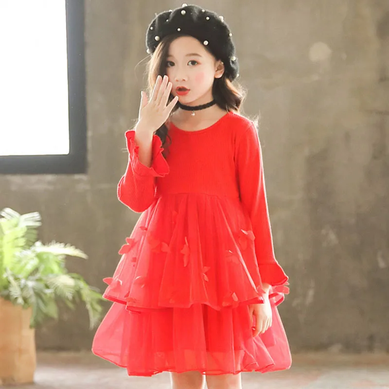 Платье для девочек Новинка года осень-зима костюм принцессы Детские Рождественские Вечеринка Платья для девочек, одежда возраст 4, 6, 8, 10, 12 лет