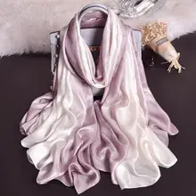 Модные Роскошные градиентные шарфы мягкие льняные шелковые простые шали Хиджаб Весенние большие размеры весенние мусульманский головной убор шарфы