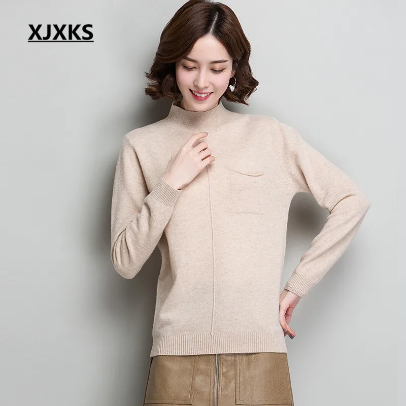 Xjxks Poche Chandail De Chaud kaki Taille 2019 Lâche Pu À Ciel Laine 100 Grande Mode Tricoter D'hiver Femmes Confortable Pull rose Femme Nouveau 7S7r0Yg