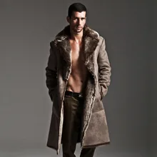 Зимнее Мужское пальто большого размера с отложным воротником из искусственного меха норки, пальто, мужская длинная меховая верхняя одежда, двухсторонняя Меховая куртка 6XL W410