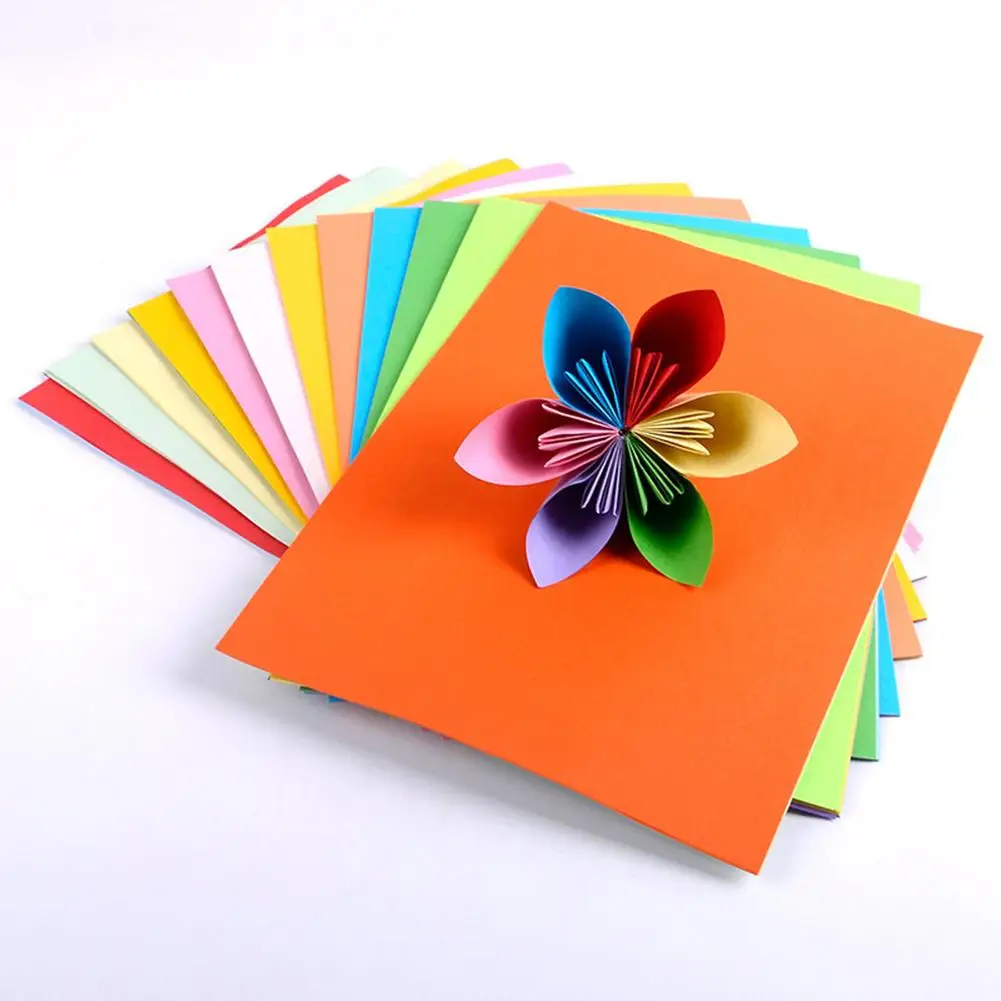 

100Pcs Mix Color Multifunction A4 Crafts Arts Paper Office School Supplies New Candy Color Handmade Paper