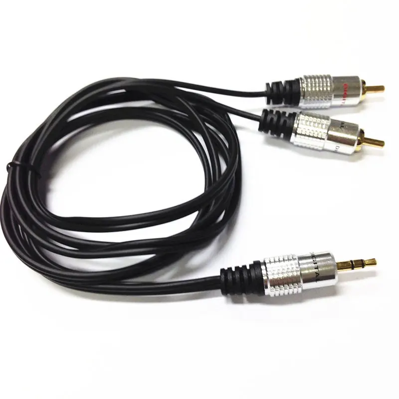 5 м 24K золотистый кабель Lead OFC PURE 3 мм Stereo Audio Jack к 2 RCA Twin Phono Plug|Компьютерные кабели и