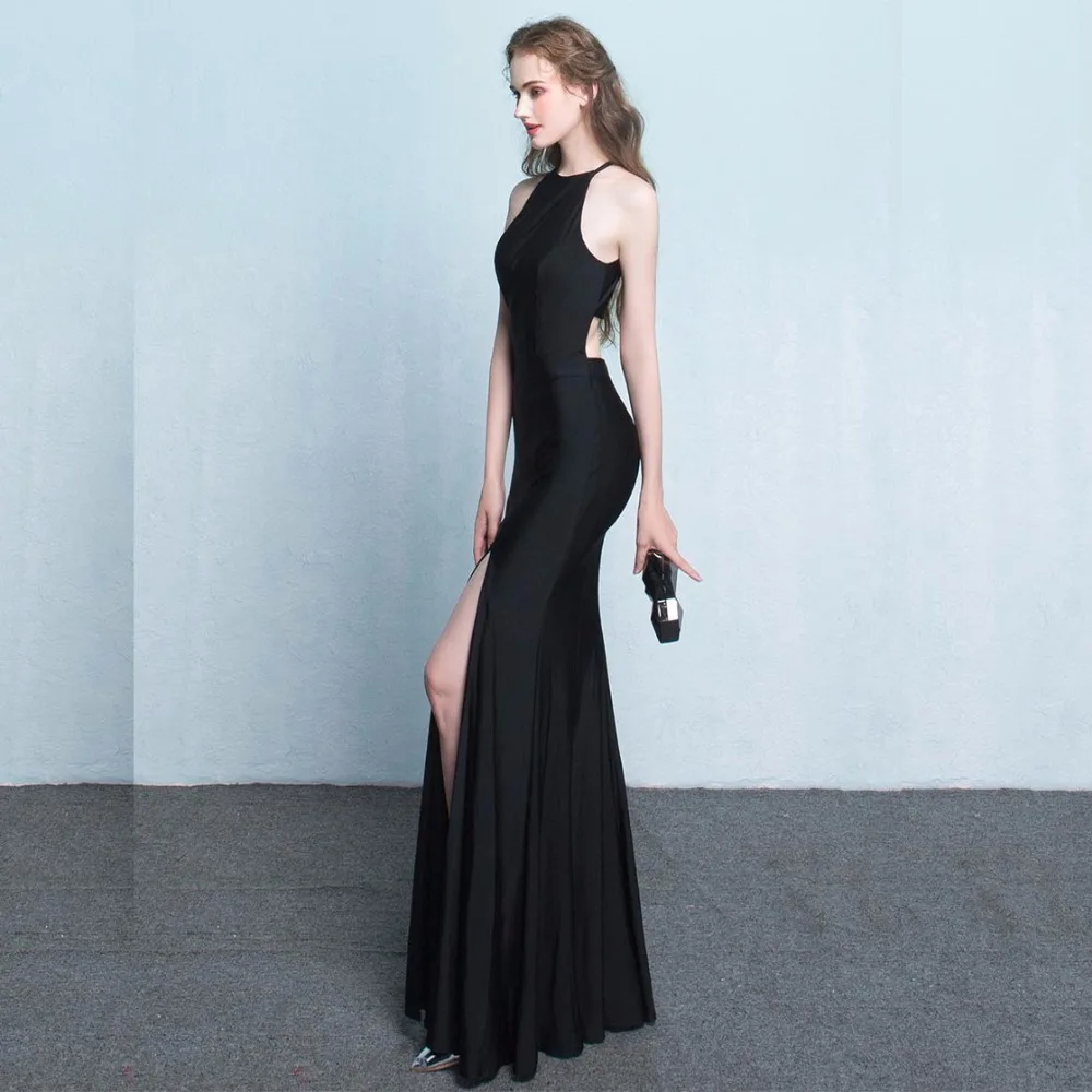 Simple Halter Top Prom Dresses