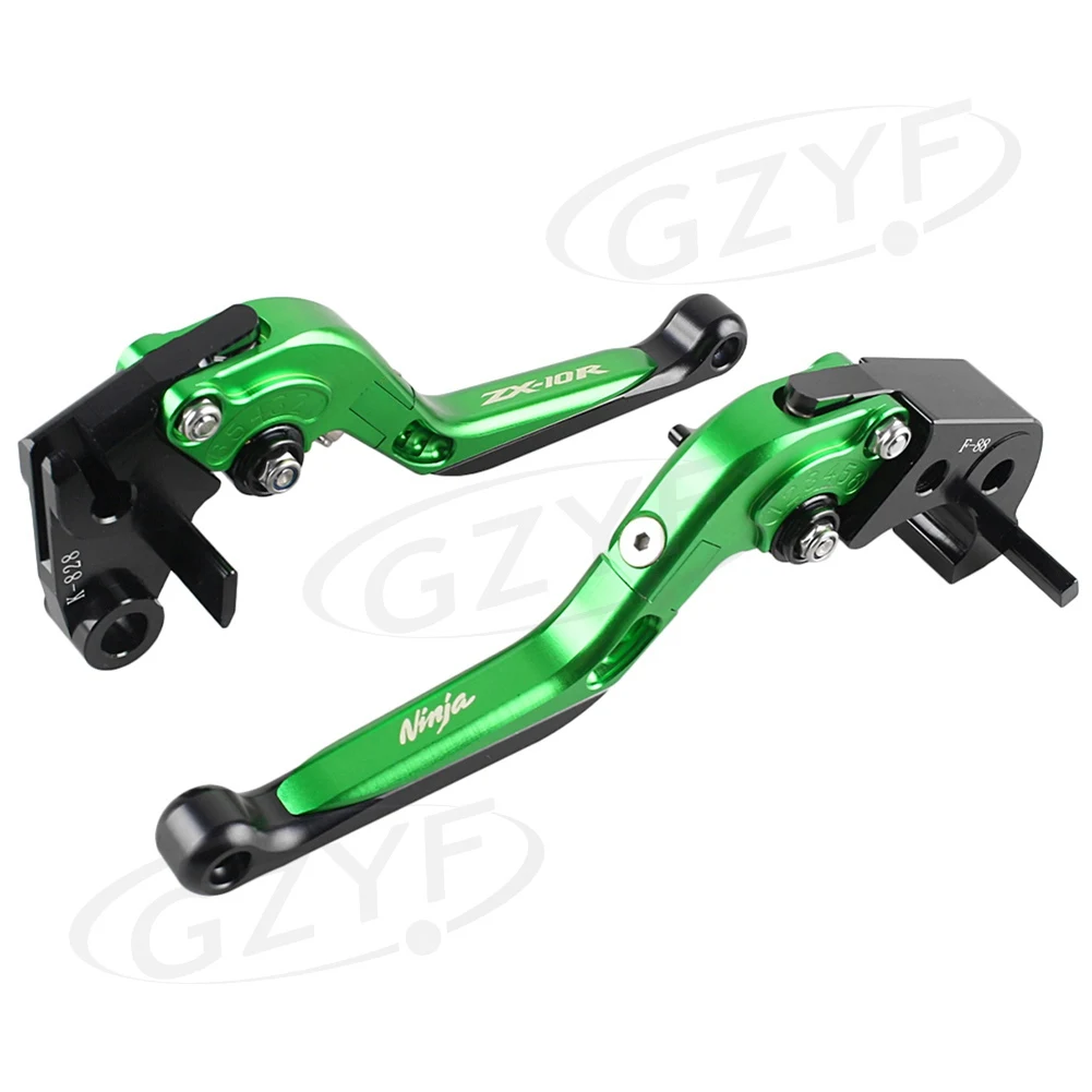CNC регулируемый складной выдвижной Алюминиевый тормоз Cutch рычаги набор для KAWASAKI Ninja ZX10R 2004 2005 зеленый высокое качество