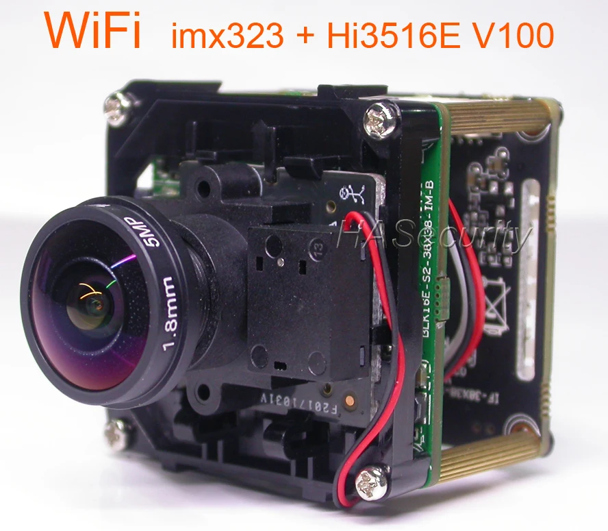 Wi-Fi объектив «рыбий глаз» H.265, H.264 1/2. " sony Exmor IMX323 CMOS+ Hi3516E V100 CCTV IP камера Модуль платы блока программного управления+ IRC+ FPC Антенна