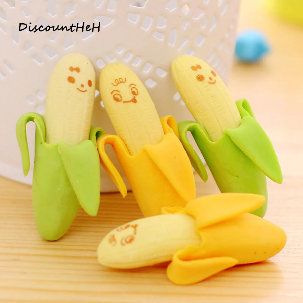 

2Pcs/set Banana Expression Eraser Fruits Eraser Lovely Fruit Shape Eraser School Supplies