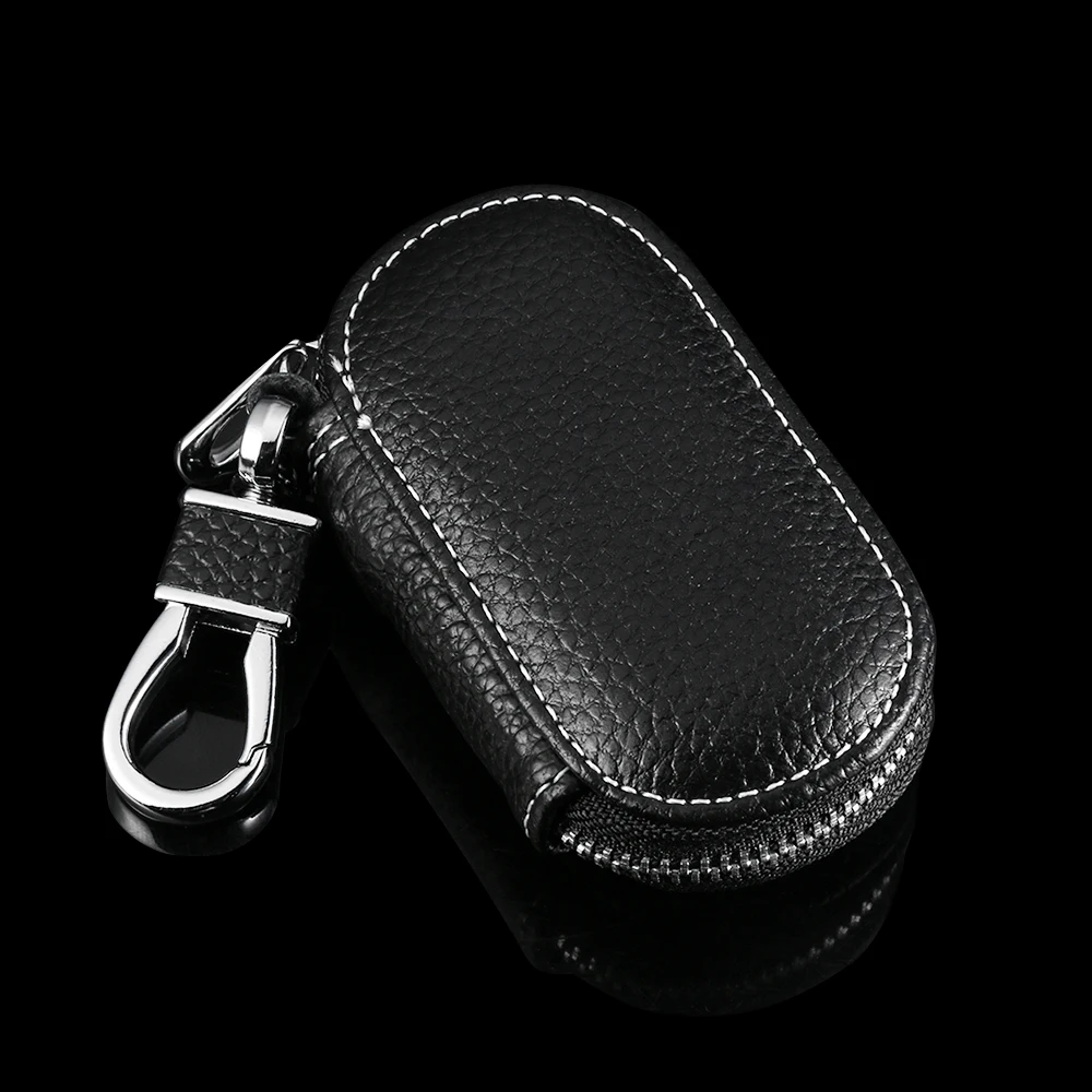 Women Keychain Covers Men Key Holder Leather Car Key Wallets Housekeeper Keys Organizer Zipper Case Bag Unisex Pouch Purse