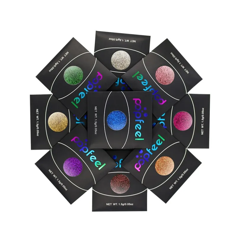 2 Pcs Pressed Shimmer Single Eyeshadow Shimmer Diamond Rainbow Make Up