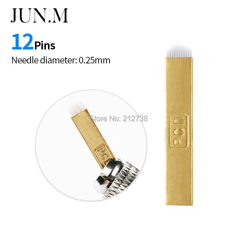 

0.25mm 500pcs PCD 12 U Shape Permanent Makeup Manual Eyebrow Tattoo Blades For Microblading Pen Tattoo Needles 12U Hard bBades