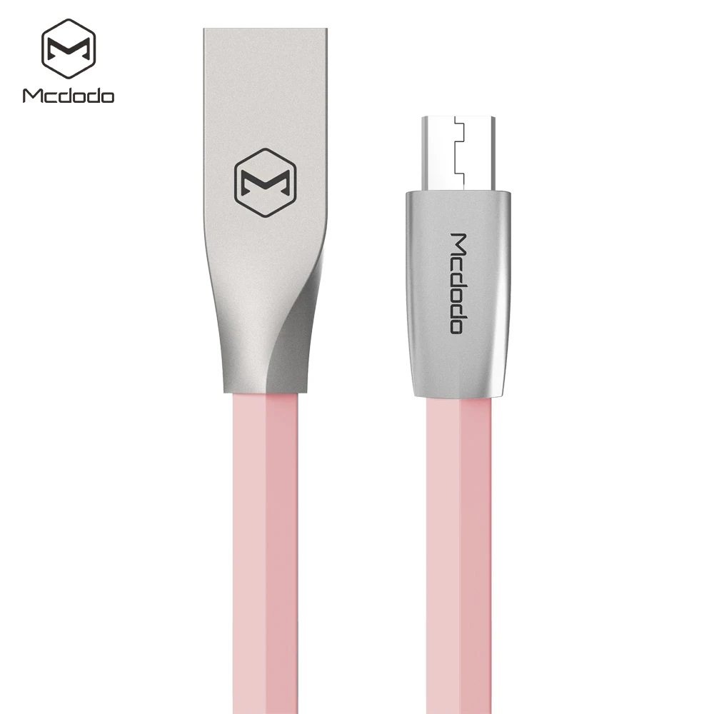 Mcdodo Micro USB кабель 2.1A кабель для быстрой зарядки 2 м 1,5 м 1 м кабель для передачи данных Microusb для samsung Xiaomi HUAWEI LG кабель для мобильного телефона - Цвет: Silver Metal  Pink