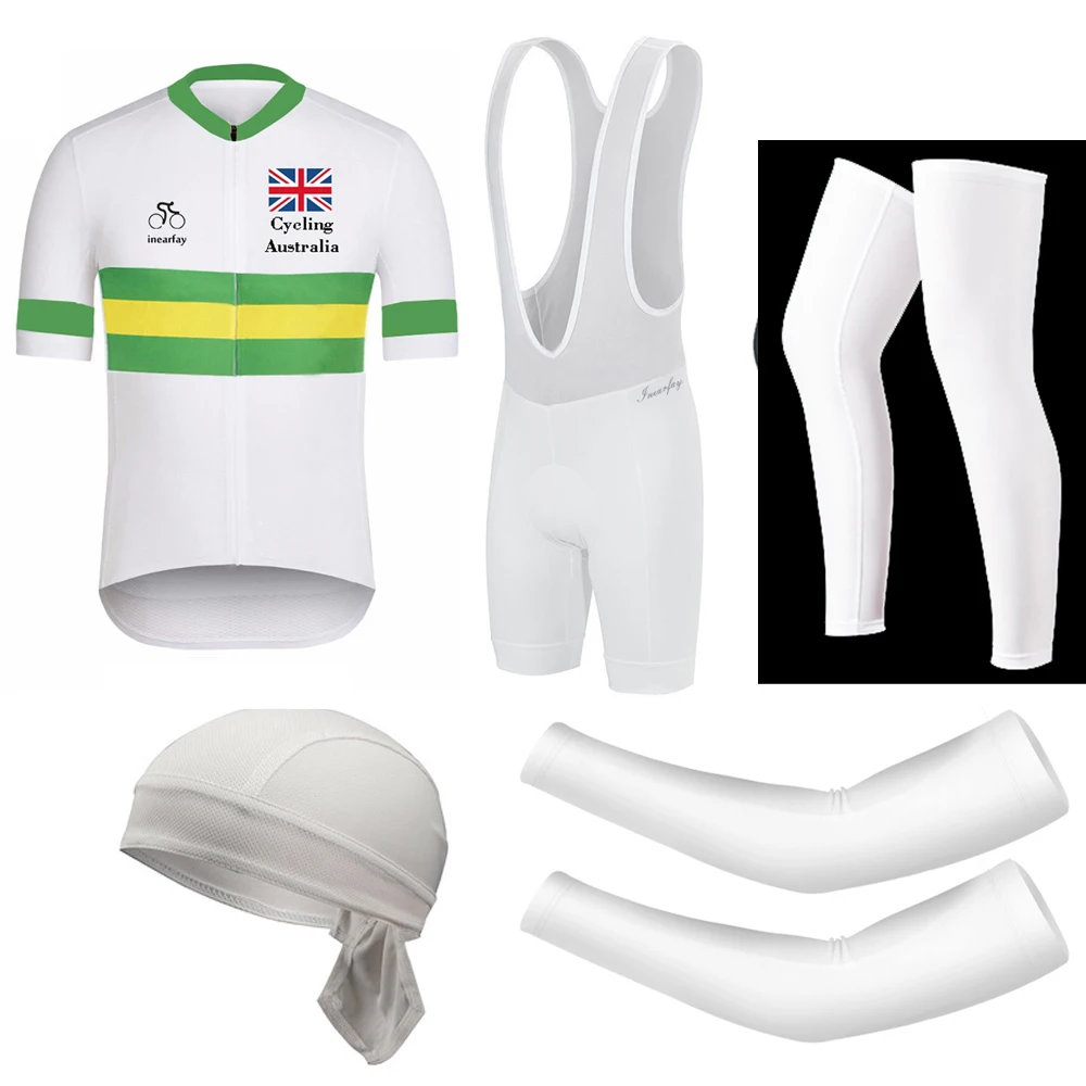 

Pro Team Cycling Wear Clothing Man Short Sleeve Bicycle Jersey Set White Sport MTB Quick Dry Road Bike Clothes Riding Suit 2019