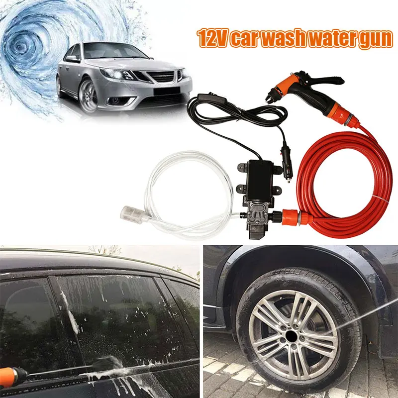 

Car Washer Pump High Pressure Pump Kit Tool Nozzle DC 12V 130PSI Portable Pump Sprayer Durable Washer Spray