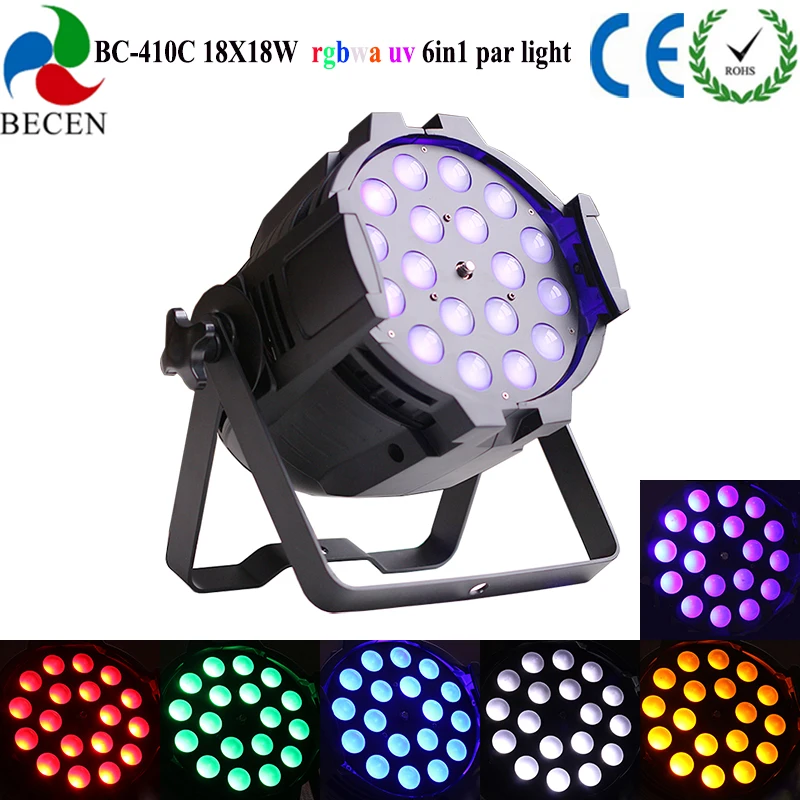 18x18 Вт RGBWA UV 6 в 1 Zoom светильник светодиодный 60 градусветильник LED par 64 stage диджей