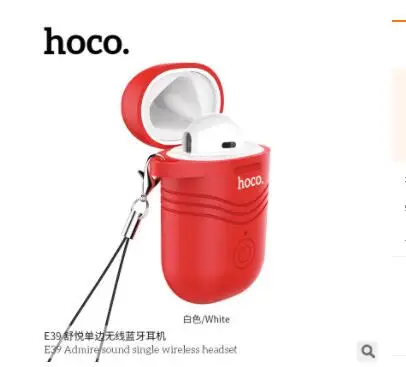 HOCO Мини Bluetooth наушники в ухо беспроводной наушник Bluetooth с сенсорным управлением 5,0 гарнитура с зарядным устройством микрофон для iPhone xiaomi - Цвет: RED