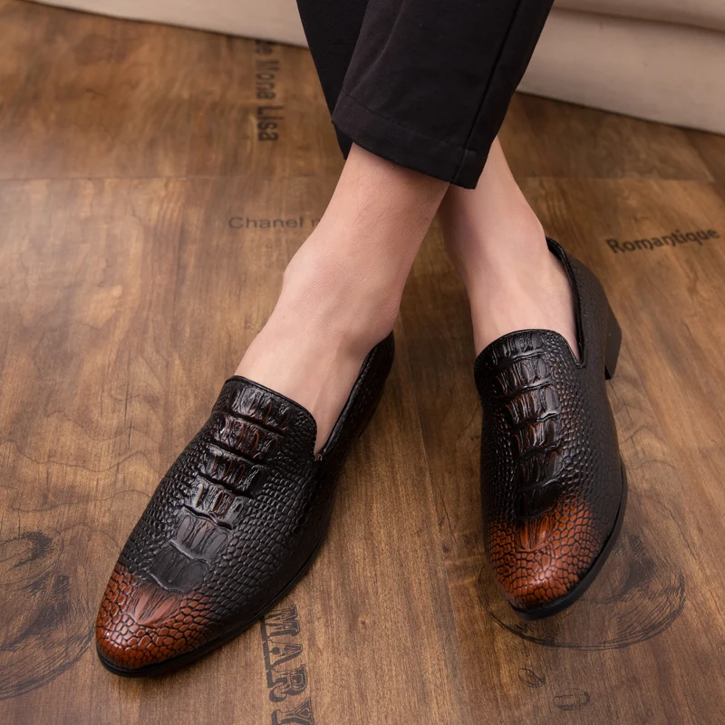 designer snake skin leather shoes men fashion evening dress male footwear wedding crocodile pattern brogue oxford shoes for men (16)