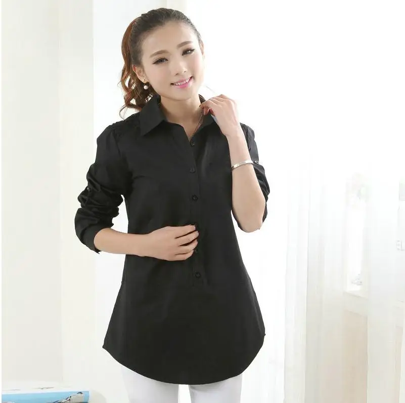 Camisa Feminina, женские хлопковые льняные рубашки и топы, блузка, большие женские большие размеры Xxxl 4xl 5xl 6xl, белая блузка - Цвет: Black