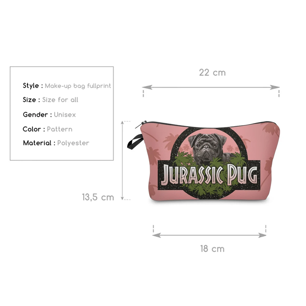 DAOXI Jurassic Мопс Косметичка женская косметичка чехол карандаш Trousse De Maquillage пенал несессер