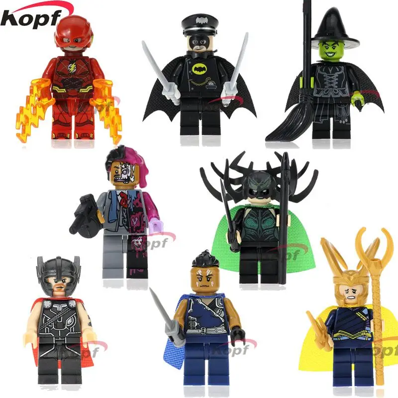 Super Heroes Hela Valkyr Thor Loki Two-Face The Flash Witcher Steward Man Alfred Bricks Building Blocks Baby Toys Gift PG8064 baby-building-blocks
