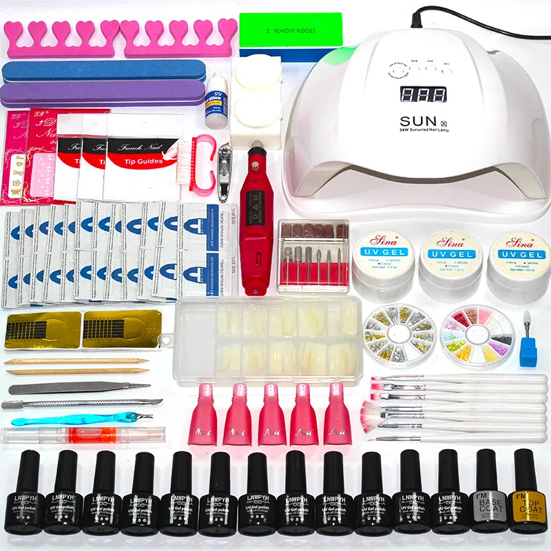 

Nail Kit 36/48 / 54W UV LED Light 12 Pack Nail Polish Polish Set Nail Set Dryer with ManicureTool Set Electric Nail Drill Set