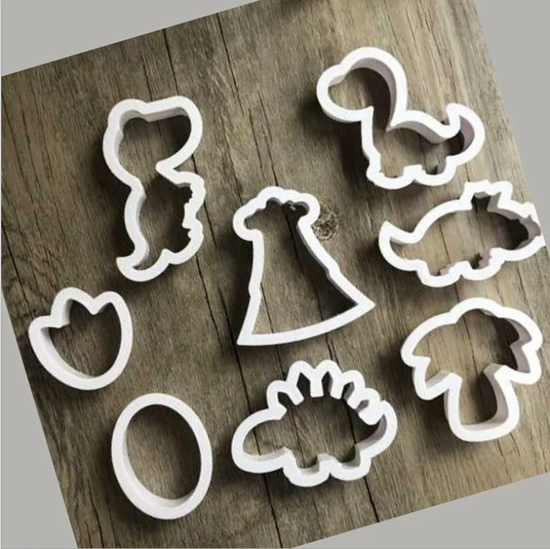 8 шт./компл. 3D динозавр формочки для печенья, Пластик печенья украшения формы животных Форма формочки для печенья