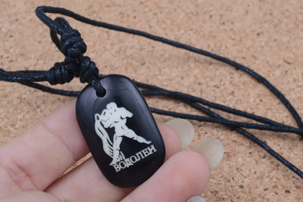 

Skyrim Hot Selling Aquarius Zodiac Sign Imitation Faux Amulet For Good Luck Fashion Yak Bone Necklaces Handmade Jewelry Making