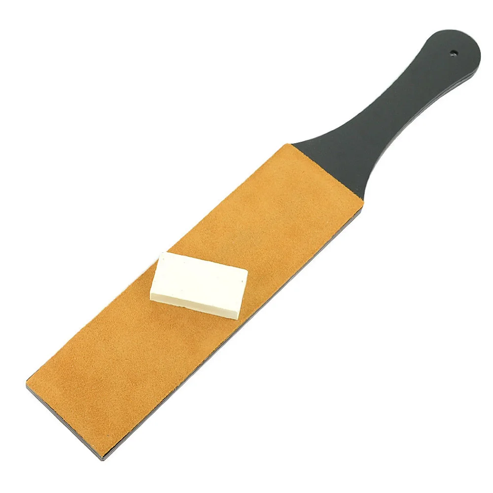 

Very durable 4.5 cm wide leather scrub belt, coarsely ground and finely ground 2 side polishing paste