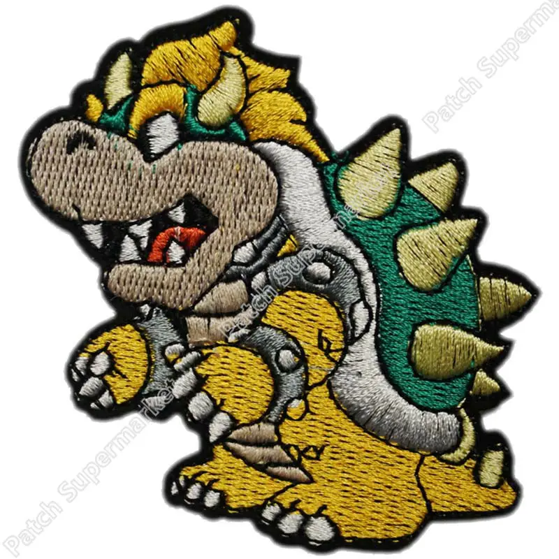 

3" SUPER MARIO BROTHERS BOWSER NINTENDO LOGO Uniform Movie TV Series Costume Cosplay Embroidered Emblem applique iron on patch