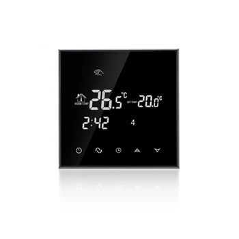 

Free Shipping HY03WE Black Large LCD Touch Screen Programmable Digital Room Thermostat For Electric Floor Heating
