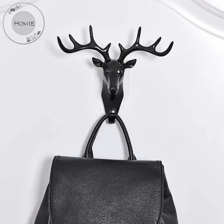 

HOMIN Wall Hanging Hook Vintage Deer Head Antlers for Hanging Clothes Hat Scarf Key Deer Horns Hanger Rack Wall For Home Decor