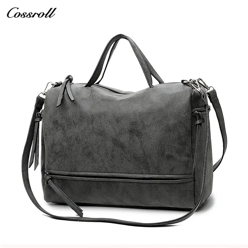 

COSSROLL Fashion Female Shoulder Bag Nubuck Leather women handbag Vintage Messenger Bag Motorcycle Crossbody Bags Women Bag