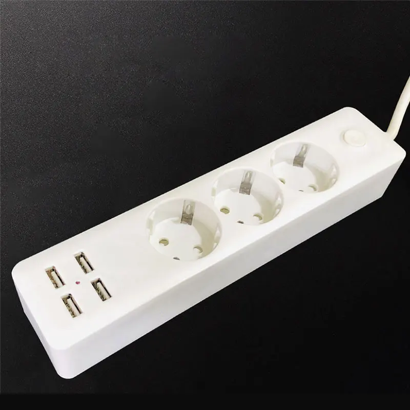 Удлинитель сетевой с европейской вилкой 4 USB порта 1 8 м|Удлинители электрические| |